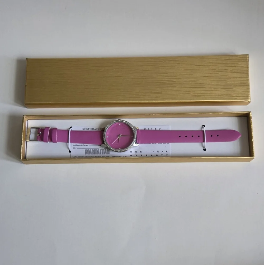 Groton Stainless Steel Watch with Pink Strap